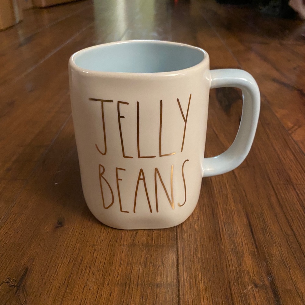 Rae dunn jelly beans mug gold letters